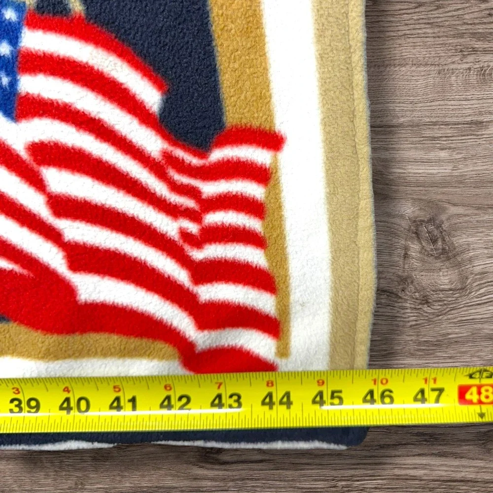 US Army Fleece Throw Blanket Double Sided Military Seal‎ Tank Helicopter 46x58